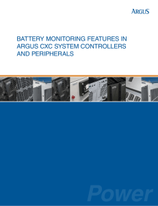 Battery monitoring features in argus CXC system Controllers and