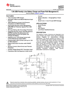 1.5A USB-Friendly Li-Ion Battery Charger and