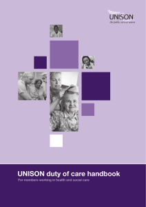 UNISON duty of care handbook