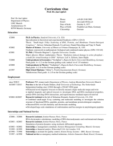 Curriculum vitae - the Chair of Applied Physics