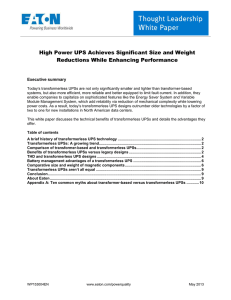 High Power UPS Achieves Significant Size and Weight
