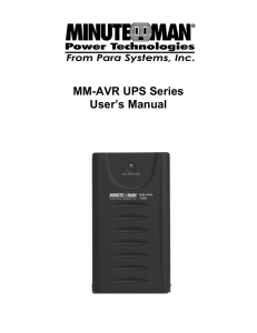 MM-AVR UPS Series User`s Manual