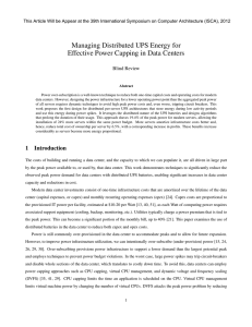 Managing Distributed UPS Energy for Effective Power Capping in