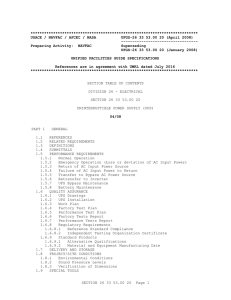 UFGS 26 33 53.00 20 Uninterruptible Power Supply (UPS)