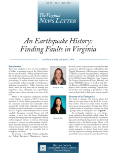 An Earthquake History: Finding Faults in Virginia