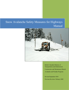 Snow Avalanche Safety Measures for Highways Manual Ministry