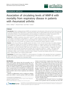 Association of circulating levels of MMP