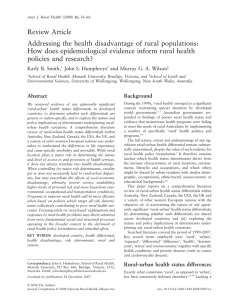 Addressing the health disadvantage of rural populations: How does
