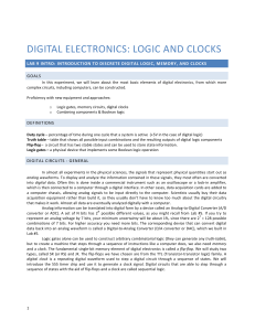 DIGITAL ELECTRONICS: LOGIC AND CLOCKS