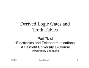 Derived Logic Gates and Truth Tables