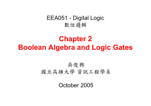 Ch2. Boolean Algebra and Logic Gates