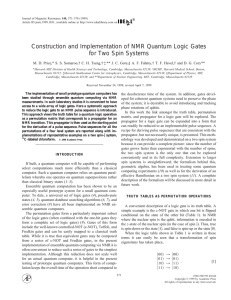 Construction and Implementation of NMR Quantum Logic Gates for