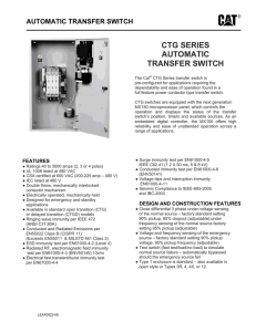 CTG SERIES AUTOMATIC TRANSFER SWITCH