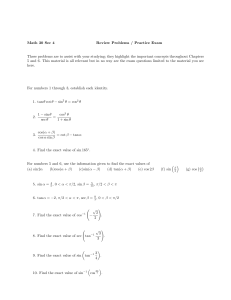 Math 30 Sec 4 Review Problems / Practice Exam These problems
