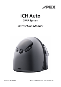 iCH Auto CPAP System Instruction Manual