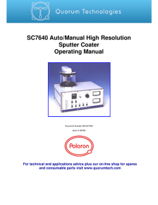 SC7640 Auto/Manual High Resolution Sputter Coater Operating