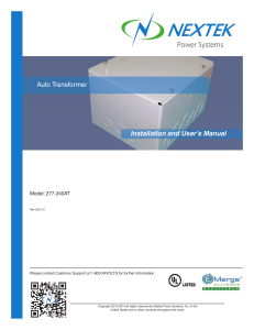 Auto Transformer Manual