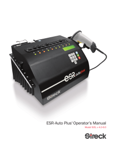 ESR-Auto Plus® Operator`s Manual