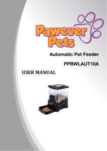 PPBWLAUT10A Pawever Pets Automatic Pet Feeder User Manual