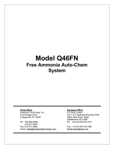 Q46FN Free Ammonia Auto-Chem System