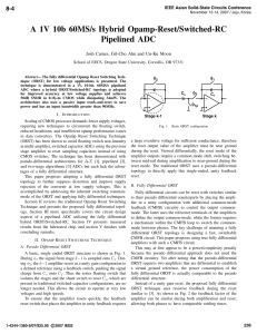 A 1V 10b 60MS/s hybrid opamp-reset/switched