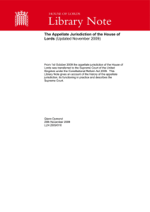 The Appellate Jurisdiction of the House of Lords