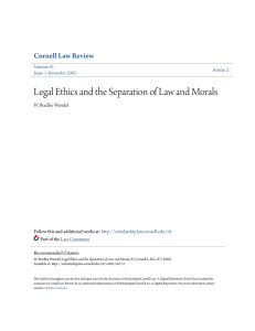 Legal Ethics and the Separation of Law and Morals