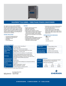 Solatron Plus Series Three Phase Power Conditioners Data Sheet