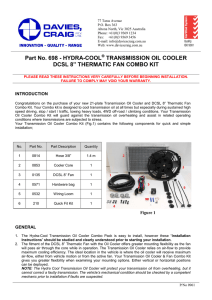 Part No. 698 - HYDRA-COOL TRANSMISSION OIL COOLER DCSL