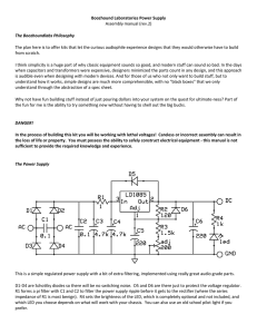 Boozhound Laboratories Power Supply Assembly manual