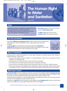 The Human Right to Water and Sanitation Media Brief