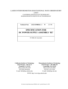 specification for dc power supply assembly `b2` - DCC