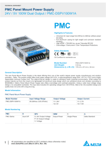 PMC Panel Mount Power Supply 24V / 5V 100W Dual Output / PMC