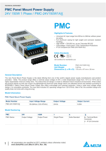 PMC Panel Mount Power Supply 24V 150W 1 Phase / PMC