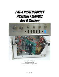 PAT-4 POWER SUPPLY ASSEMBLY MANUAL Rev B Version