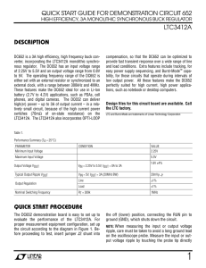 DC652 - LTC3412AEFE Evaluation Kit Quick Start Guide