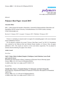 Polymers Best Paper Award 2015