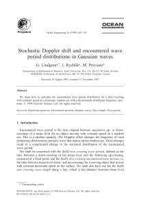 Stochastic Doppler shift and encountered wave period