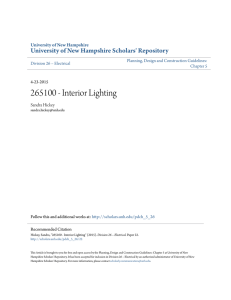 265100 - Interior Lighting - University of New Hampshire Scholars