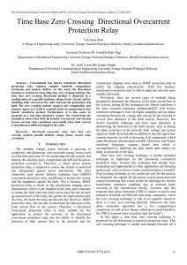 Time Base Zero Crossing Directional Overcurrent Protection Relay