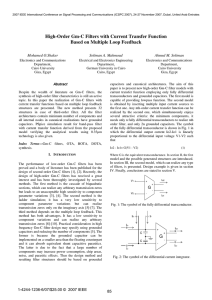 High-Order Gm-C Filters with Current Transfer Function Based on