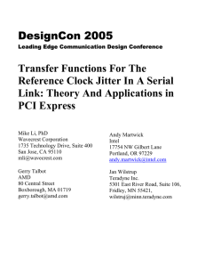 Transfer functions for the reference clock jitter