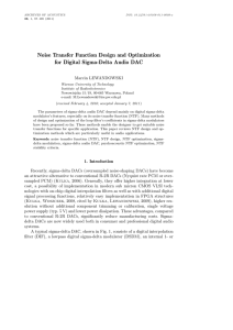 Noise Transfer Function Design and Optimization for Digital Sigma