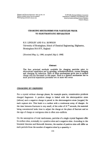 CHARGING MECHANISMS FOR PARTICLES PRIOR TO