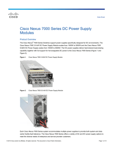 Cisco Nexus 7000 Series DC Power Supply Modules Data Sheet