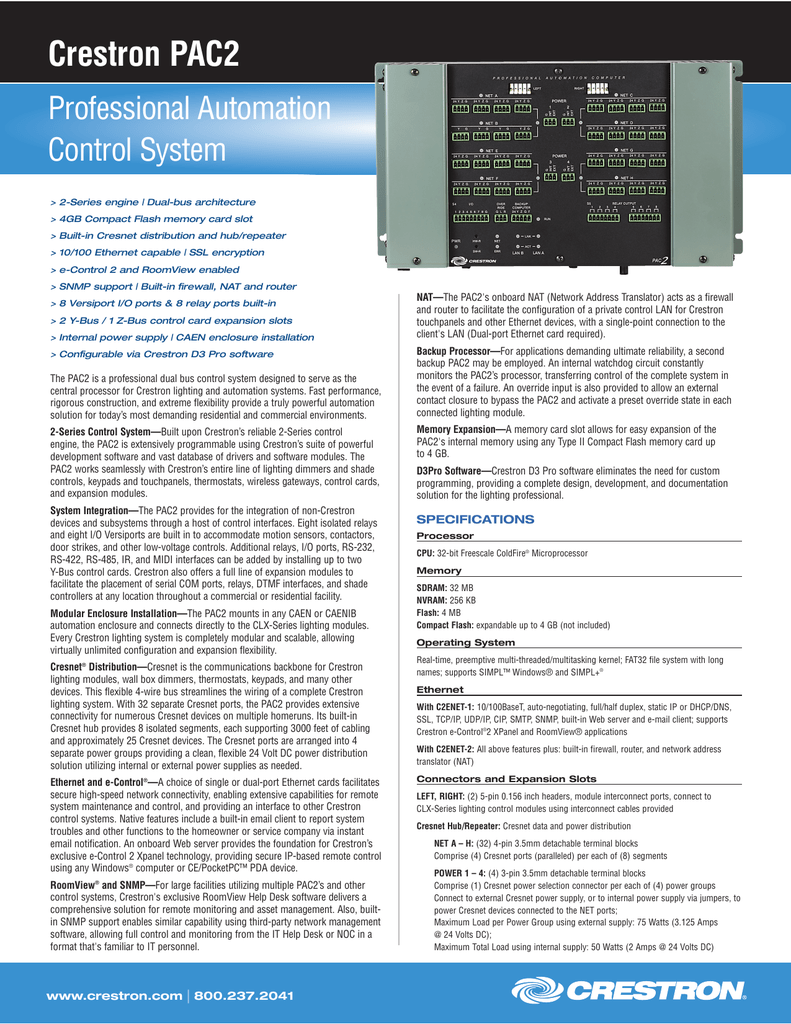 Crestron XPanel control system open source
