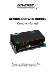 GENIUS-II POWER SUPPLY Owner`s Manual