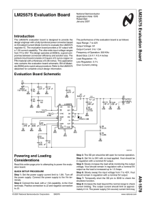 Application Note 1578 LM25575 Evaluation Board