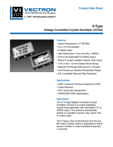 V-Type Voltage Controlled Crystal Oscillator (VCXO)