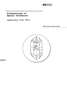 Fundamentals of Quartz Oscillators Application